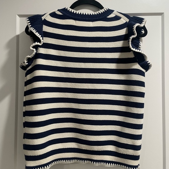 Boden Lena Navy & Cream Striped Stitch Detail Tank - Picture 10 of 12